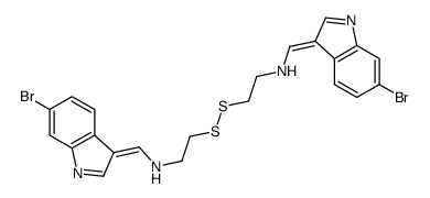 N-[(6-bromoindol-3-ylidene)methyl]-2-[2-[(6-bromoindol-3-ylidene)methylamino]ethyldisulfanyl]ethanamine结构式