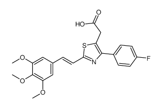 2-[4-(4-fluorophenyl)-2-[(E)-2-(3,4,5-trimethoxyphenyl)ethenyl]-1,3-thiazol-5-yl]acetic acid结构式