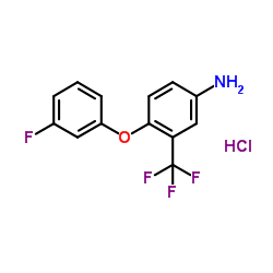 4-(3-Fluorophenoxy)-3-(trifluoromethyl)aniline hydrochloride (1:1)结构式