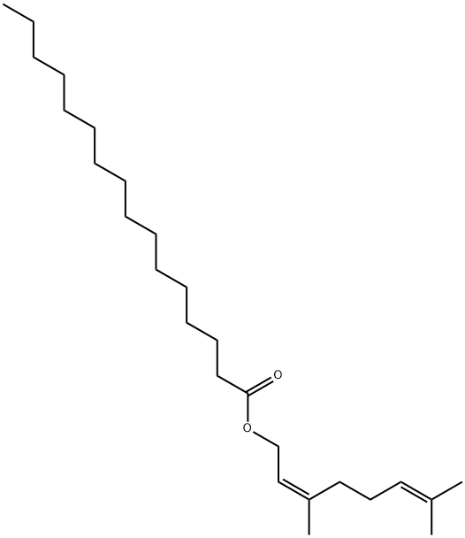 Hexadecanoic acid, (2Z)-3,7-dimethyl-2,6-octadien-1-yl ester结构式