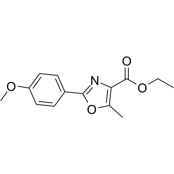 ethyl 2-(4-methoxyphenyl)-5-methyloxazole-4-carboxylate结构式