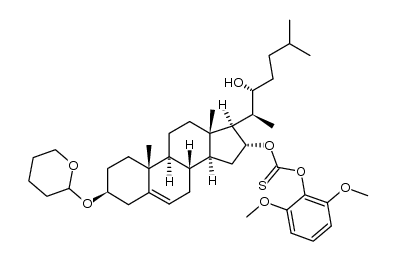 O-(2,6-dimethoxyphenyl) O-((3S,8S,9S,10R,13S,14S,16R,17R)-17-((2S,3R)-3-hydroxy-6-methylheptan-2-yl)-10,13-dimethyl-3-((tetrahydro-2H-pyran-2-yl)oxy)-2,3,4,7,8,9,10,11,12,13,14,15,16,17-tetradecahydro-1H-cyclopenta[a]phenanthren-16-yl) carbonothioate Structure