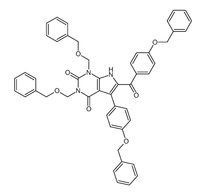 6-(4-(Benzyloxy)benzoyl)-5-(4-(benzyloxy)phenyl)-1,3-bis((benzyloxy)methyl)-2,4-dioxopyrrolo(2,3-d)pyrimidine结构式