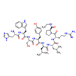 (Des-Pyr1,Des-Gly10,D-Leu6,Pro-NHEt9)-LHRH trifluoroacetate salt Structure