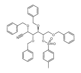 2,3,4,6-tetra-O-benzyl-5-O-(tol-4-ylsulfonyl)-L-altrononitrile结构式