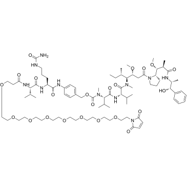 Mal-PEG8-Val-Cit-PAB-MMAE结构式