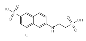 4-hydroxy-6-(2-sulfoethylamino)naphthalene-2-sulfonic acid Structure