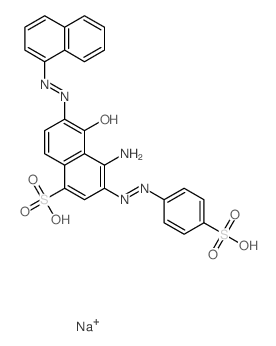 1-Naphthalenesulfonicacid,4-amino-5-hydroxy-6-[2-(1-naphthalenyl)diazenyl]-3-[2-(4-sulfophenyl)diazenyl]-,sodium salt (1:2) picture