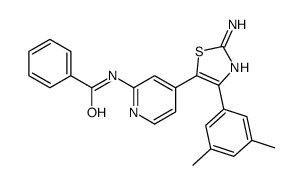 N-[4-[2-amino-4-(3,5-dimethylphenyl)-1,3-thiazol-5-yl]pyridin-2-yl]benzamide Structure