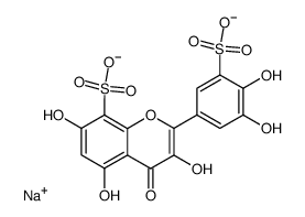 2-(3,4-dihydroxy-5-sulfophenyl)-3,5,7-trihydroxy-8-sulfo-4H-benzopyran-4-one disodium salt结构式