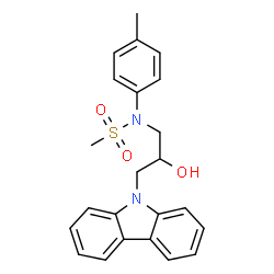 N-(3-(9H-carbazol-9-yl)-2-hydroxypropyl)-N-(p-tolyl)methanesulfonamide structure