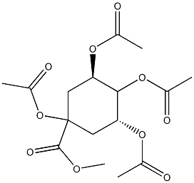 1β,3β,4β,5α-Tetrakis(acetyloxy)cyclohexane-1α-carboxylic acid methyl ester结构式