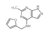 N-(2-furylmethyl)-3-methyl-2,4,8,9-tetrazabicyclo[4.3.0]nona-2,4,7,10-tetraen-5-amine structure