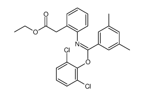 (2-{[1-(2,6-Dichloro-phenoxy)-1-(3,5-dimethyl-phenyl)-meth-(Z)-ylidene]-amino}-phenyl)-acetic acid ethyl ester结构式