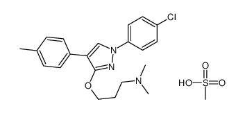 3-[1-(4-chlorophenyl)-4-(4-methylphenyl)pyrazol-3-yl]oxy-N,N-dimethylpropan-1-amine,methanesulfonic acid Structure