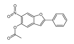 Acetic acid 6-nitro-2-phenyl-benzofuran-5-yl ester结构式