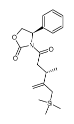 (R)-3-((S)-3-Methyl-4-trimethylsilanylmethyl-pent-4-enoyl)-4-phenyl-oxazolidin-2-one结构式