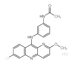 Acetamide, N-(3-((7-chloro-2-methoxybenzo(b)-1,5-naphthyridin-10-yl)amino)phenyl)-, monohydrochloride structure