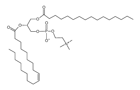1-棕榈酰基-2-星空app酰基-sn-甘星空app-3-磷酸胆碱结构式
