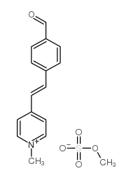 N-甲基-4-(对甲酰苯乙烯基)吡啶甲基硫酸盐结构式