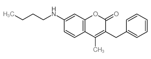 3-benzyl-7-butylamino-4-methyl-chromen-2-one Structure