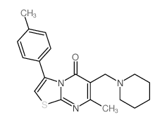 4-methyl-9-(4-methylphenyl)-3-(1-piperidylmethyl)-7-thia-1,5-diazabicyclo[4.3.0]nona-3,5,8-trien-2-one structure