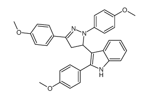 1H-Indole, 3-(1,3-bis(4-methoxyphenyl)-4,5-dihydro-1H-pyrazol-5-yl)-2- (4-methoxyphenyl)- picture