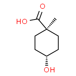 trans-4-hydroxy-1-methylcyclohexane-1-carboxylic acid结构式