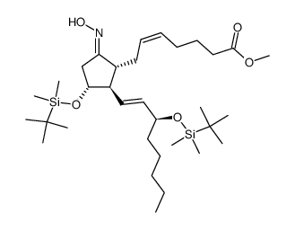 Methyl (5Z,13E,8R,11R,12R,15S)-11,15-Bis(tert-butyldimethylsiloxy)-9-(anti-oximino)-5,13-prostadienoate Structure