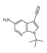 5-Amino-1-(2-methyl-2-propanyl)-1H-pyrrolo[2,3-b]pyridine-3-carbo nitrile结构式