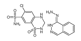 6-chloro-1,1-dioxo-3,4-dihydro-2H-1λ6,2,4-benzothiadiazine-7-sulfonamide,phthalazin-1-ylhydrazine Structure