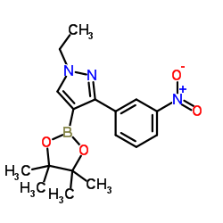 1-Ethyl-3-(3-nitrophenyl)-4-(4,4,5,5-tetramethyl-1,3,2-dioxaborolan-2-yl)-1H-pyrazole Structure