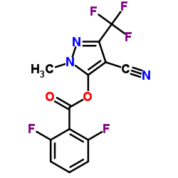 4-Cyano-1-methyl-3-(trifluoromethyl)-1H-pyrazol-5-yl 2,6-difluorobenzoate结构式