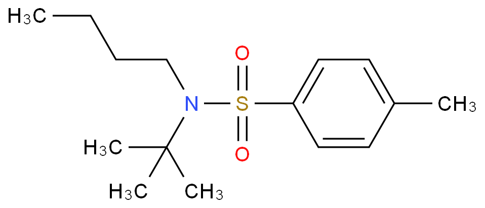 N-butyl-N-tert-butyl-4-methylbenzenesulfonamide结构式