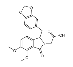 3-(3,4-methylenedioxybenzyl)-6,7-dimethoxyphthalimidin-2-ylacetic acid Structure