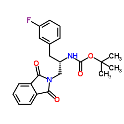 (S)-(1-(1,3-二氧代异吲哚啉-2-基)-3-(3-氟苯基)丙烷-2-基)氨基甲酸叔丁酯结构式