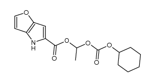 1-(cyclohexyloxycarbonyloxy)ethyl 4H-furo[3,2-b]pyrrole-5-carboxylate结构式