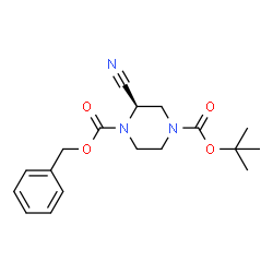 (R)-1-Cbz-4-Boc-2-氰基哌嗪结构式