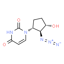 1-((1R,2S,3S)-2-AZIDO-3-HYDROXYCYCLOPENTYL)PYRIMIDINE-2,4(1H,3H)-DIONE结构式