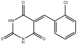 5-(2-chloro-benzylidene)-2-thioxo-dihydro-pyrimidine-4,6-dione structure