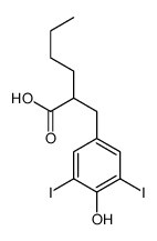 2-[(4-hydroxy-3,5-diiodophenyl)methyl]hexanoic acid Structure