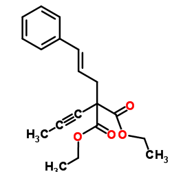 Diethyl [(2E)-3-phenyl-2-propen-1-yl](1-propyn-1-yl)malonate结构式