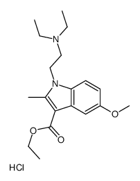 2-(3-ethoxycarbonyl-5-methoxy-2-methylindol-1-yl)ethyl-diethylazanium,chloride结构式