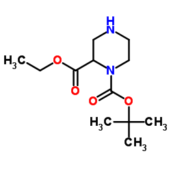 Piperazine-1,2-dicarboxylic acid 1-tert-butyl ester 2-ethyl ester Structure