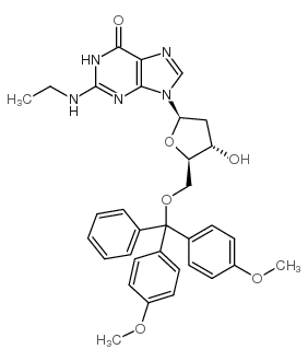 5'-O-(DIMETHOXYTRITYL)-N2-ETHYL-2'-DEOXYGUANOSINE Structure