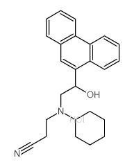 Propanenitrile,3-[cyclohexyl[2-hydroxy-2-(9-phenanthrenyl)ethyl]amino]-, hydrochloride (1:1) Structure