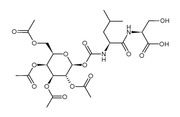 N-(2,3,4,6-Tetra-O-acetyl-β-D-galactopyranosyloxycarbonyl)-L-leucyl-L-serine Structure