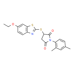 1-(2,4-Dimethylphenyl)-3-[(6-ethoxy-1,3-benzothiazol-2-yl)sulfanyl]-2,5-pyrrolidinedione Structure