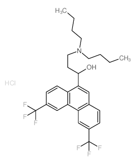 9-Phenanthrenemethanol,a-[2-(dibutylamino)ethyl]-3,6-bis(trifluoromethyl)-, hydrochloride (1:1) Structure