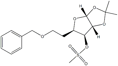 6-Deoxy-1-O,2-O-isopropylidene-3-O-(methylsulfonyl)-5-O-benzyl-α-D-glucofuranose结构式